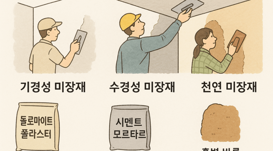 기경성, 수경성의 차이, 미장재의 종류별 용도와 특징은?